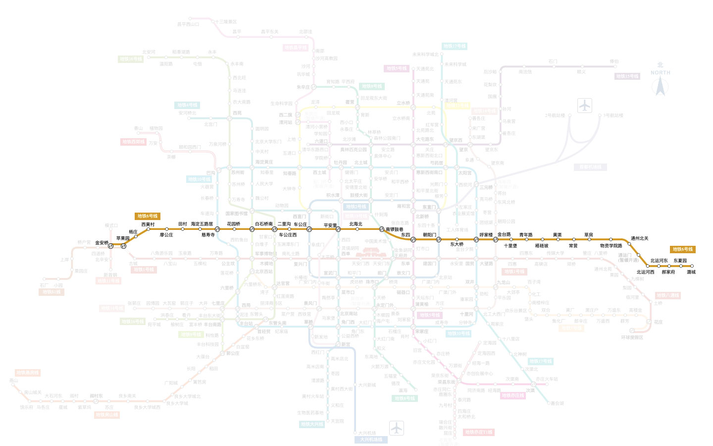 北京地铁线路图，城市的脉络，生活的轨迹