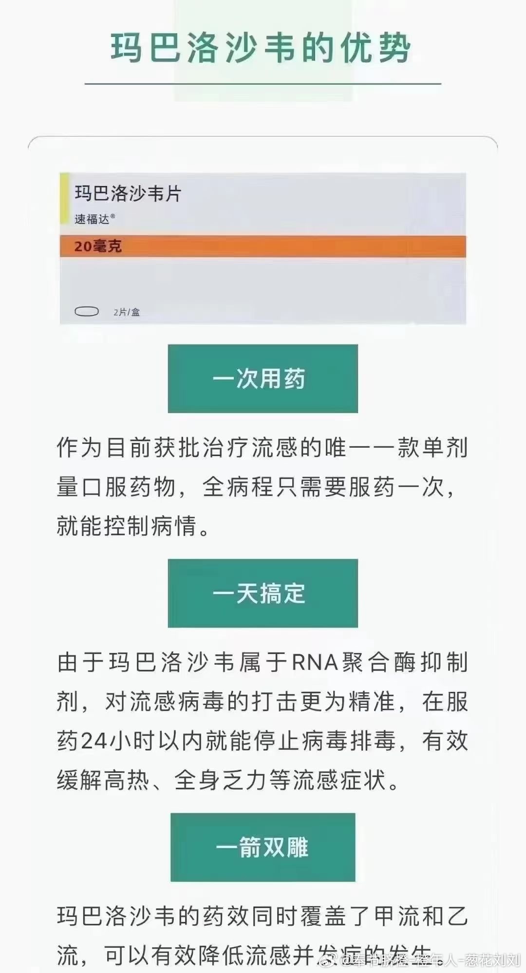 速福达玛巴洛沙韦片的详细用法用量解析